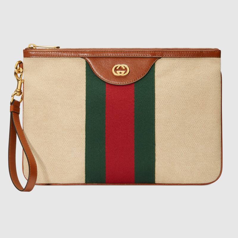 gucci vintage canvas pouch