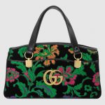 Gucci Multicolor Floral Velvet Jacquard Arli Large Top Handle Bag