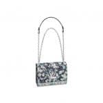 Louis Vuitton Blue Floral Print Twist MM Bag