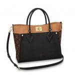 Louis Vuitton Noir Calfskin/Monogram Canvas On My Side Tote Bag