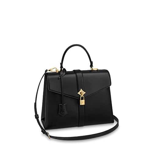 Louis Vuitton Rose Des Vents MM Grained Smooth Calfskin Black Leather Bag