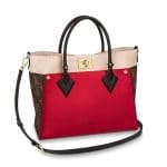 Louis Vuitton Pirate Red Calfskin/Monogram Canvas On My Side Tote Bag