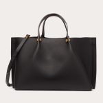 Valentino Black Grainy Calfskin VLogo Escape Medium Shopper Bag
