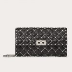 Valentino Black Micro Studs Rockstud Spike.It Crossbody Clutch Bag