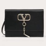 Valentino Black Smooth Calfskin VCase Crossbody Bag
