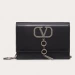 Valentino Black Smooth Calfskin VCase Small Crossbody Bag