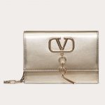 Valentino Platinum Metallic Nappa Small VCase Bag