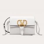 Valentino White Buffalo VRing Small Crossbody Bag