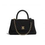 Chanel Black Jersey Mini Coco Handle Bag