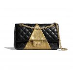 Chanel Black:Gold Lambskin and Crocodile Embossed Calfskin Reissue 2.55 225 Bag