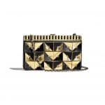 Chanel Black:Gold Lambskin:Metal Clutch Bag