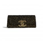 Chanel Black:Gold Tweed Clutch Bag
