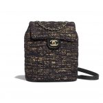 Chanel Black:Gold Tweed Urban Spirit Backpack Bag