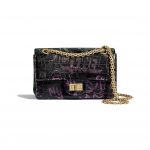 Chanel Black:Pink Crocodile Embossed Reissue 2.55 Mini Flap Bag