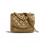 Chanel Bronze Chain Handle Mini Flap Bag