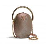 Chanel Copper Grained Metallic Lambskin with Rainbow Metal Camera Case Bag