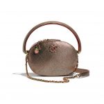 Chanel Copper Grained Metallic Lambskin with Rainbow Metal Mini Camera Case Bag