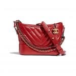 Chanel Dark Red Aged Calfskin Gabrielle Small Hobo Bag
