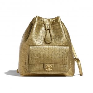 chanel gold backpack