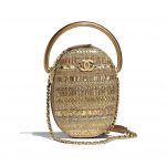 Chanel Gold Tweed Camera Case Bag