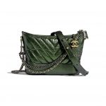 Chanel Green Aged Calfskin Gabrielle Small Hobo Bag
