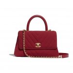 Chanel Red Jersey Mini Coco Handle Bag