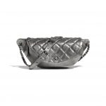 Chanel Silver Crocodile Embossed Easy Trip Waist Bag