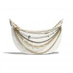 Chanel White All About Chains Hobo Bag