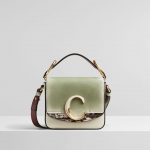 Chloe Antique Green Shaded and Glossy Calfskin:Lizard Embossed Mini C Bag