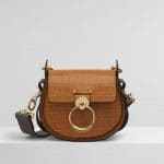 Chloe Autumnal Brown Embossed Croco Effect Small Tess Bag