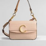 Chloe Cement Pink Embossed Croco Effect Small C Bag