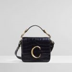 Chloe Full Blue Embossed Croco Effect Mini C Bag