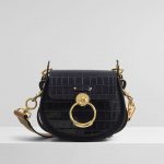 Chloe Full Blue Embossed Croco Effect Small Tess Bag