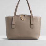 Chloe Motty Grey Medium Zipped C Tote Bag