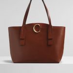 Chloe Sepia Brown Medium Zipped C Tote Bag