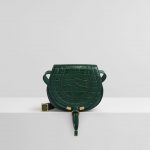 Chloe Woodsy Green Embossed Croco Effect Mini Marcie Bag