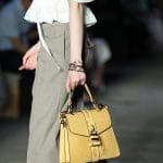 Chloe Yellow Crocodile Embossed Top Handle Bag - Resort 2020