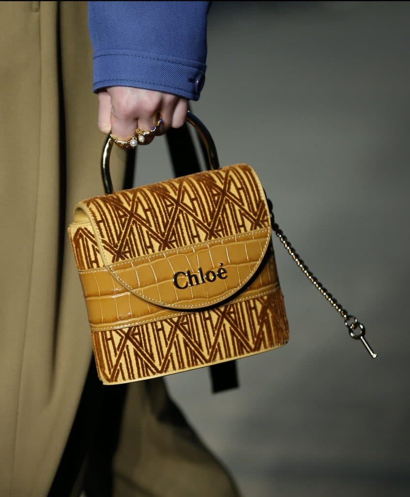 Chloe Yellow/Brown Mini Top Handle Bag - Resort 2020