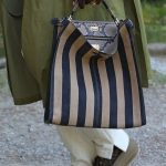 Fendi Beige/Black Striped Peekaboo X-Lite Fit Bag - Spring 2020