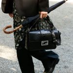 Fendi Black Crocodile Baguette Bag - Spring 2020