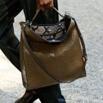 Fendi Brown Crocodile Peekaboo X-Lite Fit Bag -Spring 2020