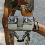 Fendi Gray Python Baguette Bag - Spring 2020