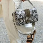 Fendi Light Gray Python Baguette Bag - Spring 2020