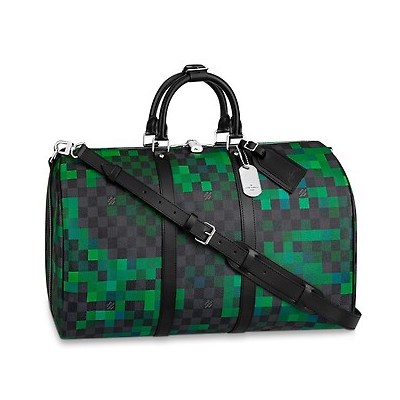 Louis Vuitton Keepall Bandouliere By Virgil Abloh In Green And Blue Leather