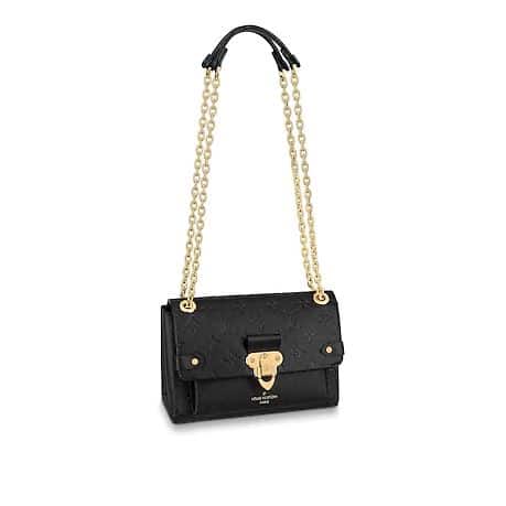 louis vuitton black crossbody gold chain