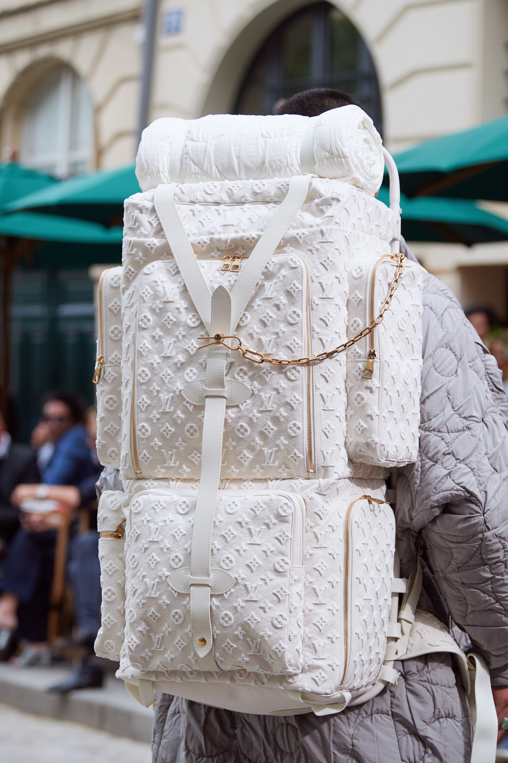 lv white backpack