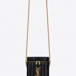 Saint Laurent Black Quilted Patent Vicky Vanity Bag