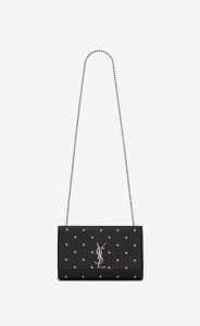 Saint Laurent Black Stars Embossed Medium Kate Bag