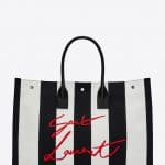 Saint Laurent Black Striped Canvas:Leather Noe Saint Laurent Tote Bag