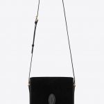 Saint Laurent Black Suede Le 61 Medium Saddle Bag